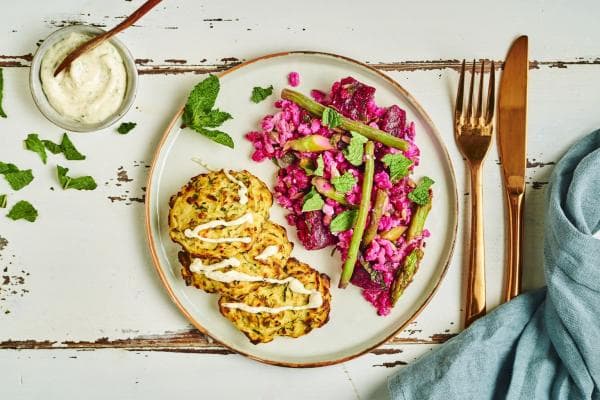 Courgette Burgers with Fresh Dip