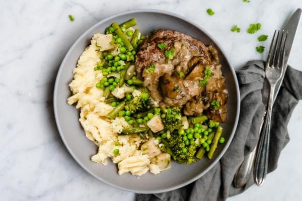 Angus Beef Burger with Mushroom Sauce