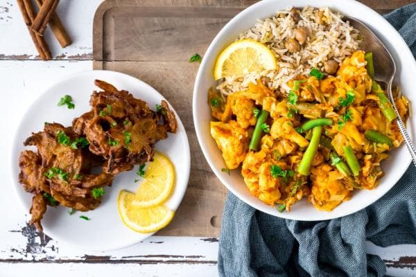Indian Bhaji with Vegetable Curry