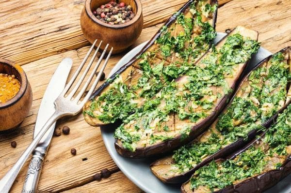 Afghan Aubergine with Walnut Pesto