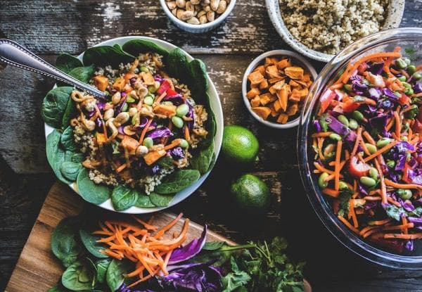 Healthy Meal Salad with Avocado Dressing