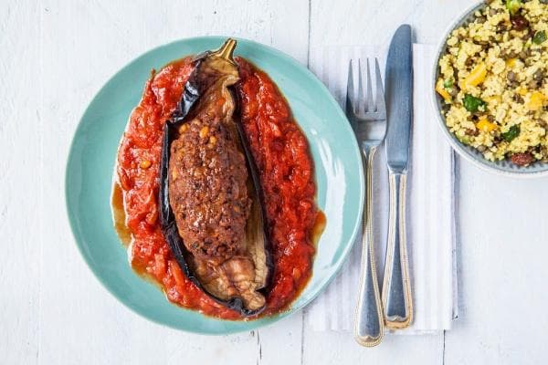 Ottolenghi's lamsgehakt in aubergine