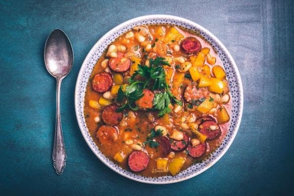 Cowboy stoof met rijstsalade