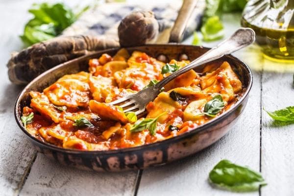 Ravioli with Fresh Salad