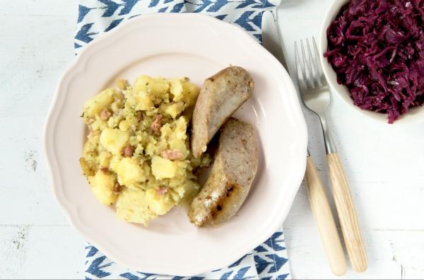 Red Cabbage with Fennel Sausage