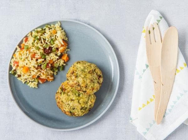 Broccoli burgers met groenten pilav 