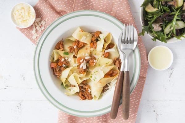Pappardelle met gestoofd kalfsvlees