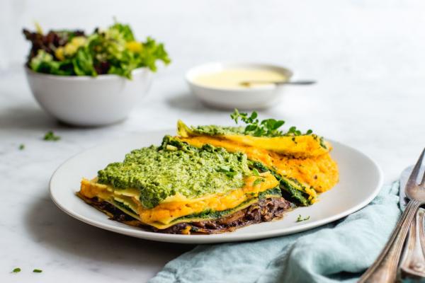 Open ravioli met spinazie