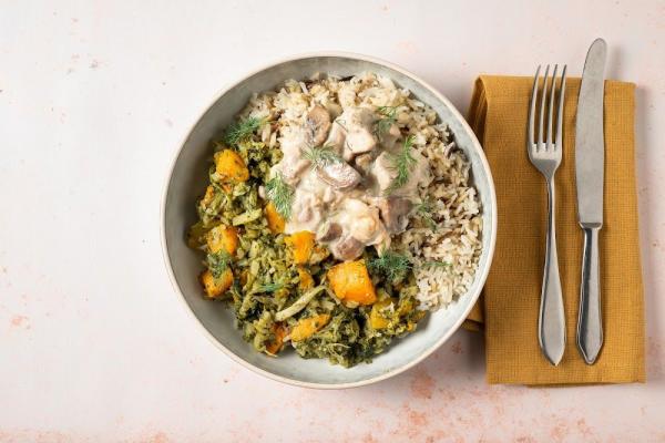 Chicken with Mushrooms in Dill Cream Sauce