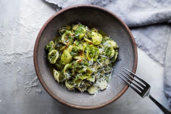 Pasta met spinazie en kalkoen