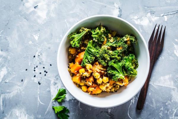 Sweet Potato Meal Salad with Almond Dressing