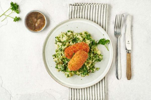 Mashed Potatoes with Cheese Croquettes