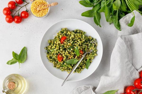 Fregola Pasta with Broccoli Pesto