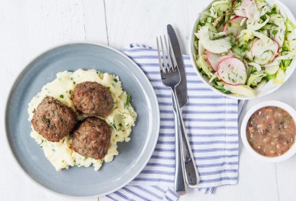 Swedish Meatballs with Salad