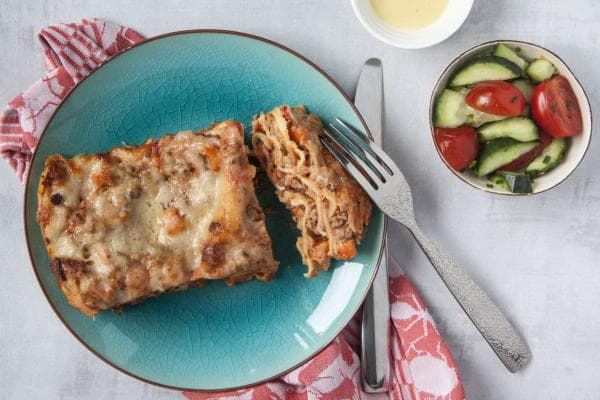 Bolognese Lasagne with Salad