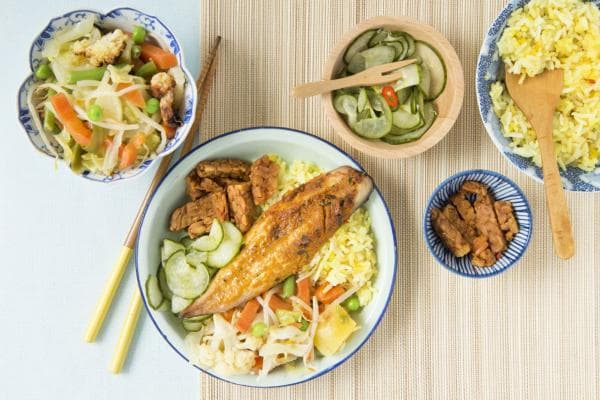 Spicy Mackerel with Yellow Rice