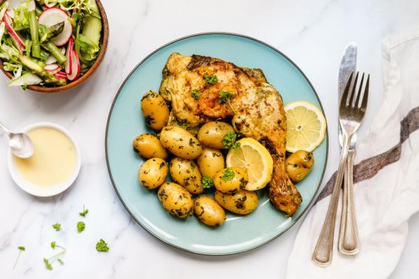 Roast Chicken with Summer Salad
