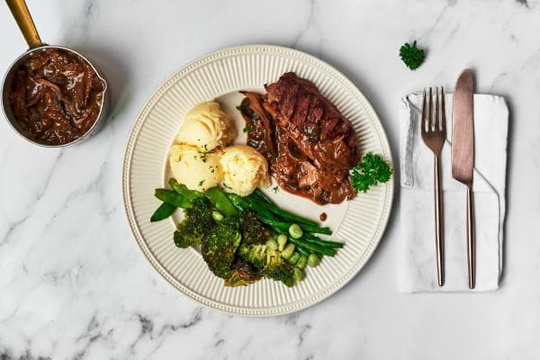 Veal Entrecôte with Mushroom Sauce