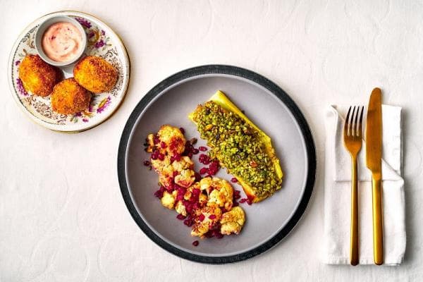 Grilled Leeks with Pistachio Crunch