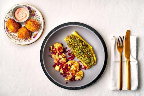 Gegrilde prei met pistache crunch