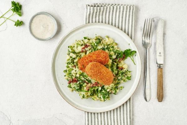 Mash with Piccalilly Croquettes