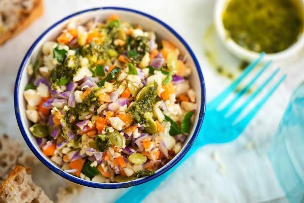 Freekeh en pompoen salade
