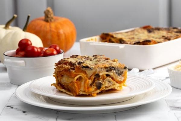 Pompoen ricotta lasagne