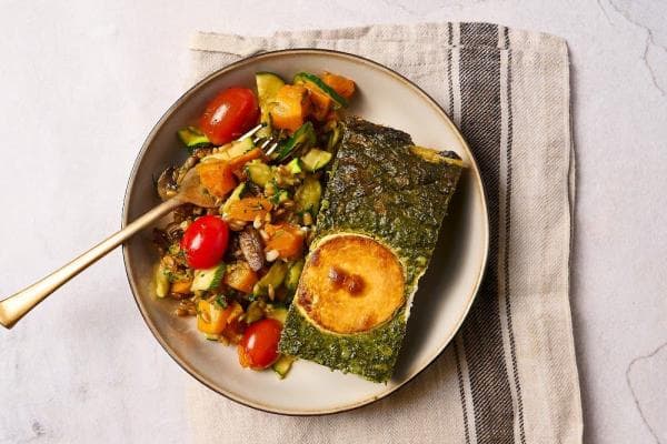 Quiche met geitenkaas en spinazie