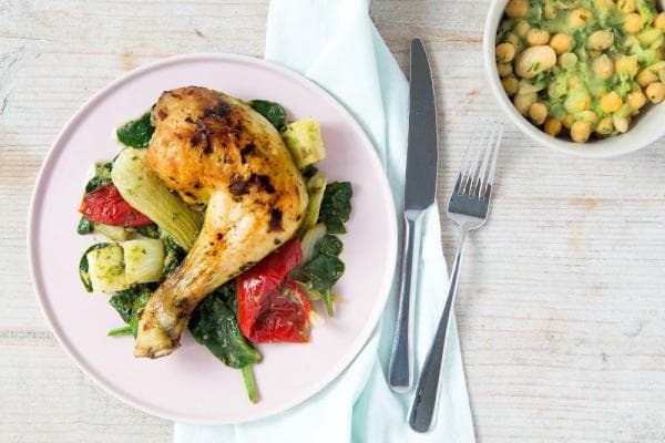 Gegrilde basilicumkip
